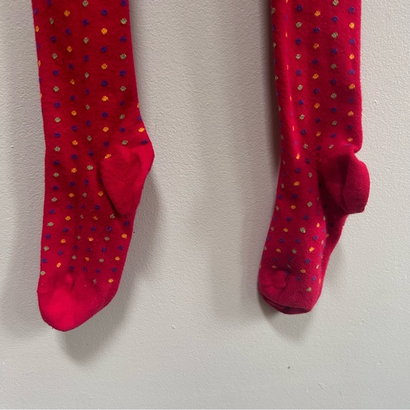 Hanna Andersson ~Girl’s Red Polka Dot Denmark Cotton Blend Footed Tights 150/160 - Picture 5 of 13